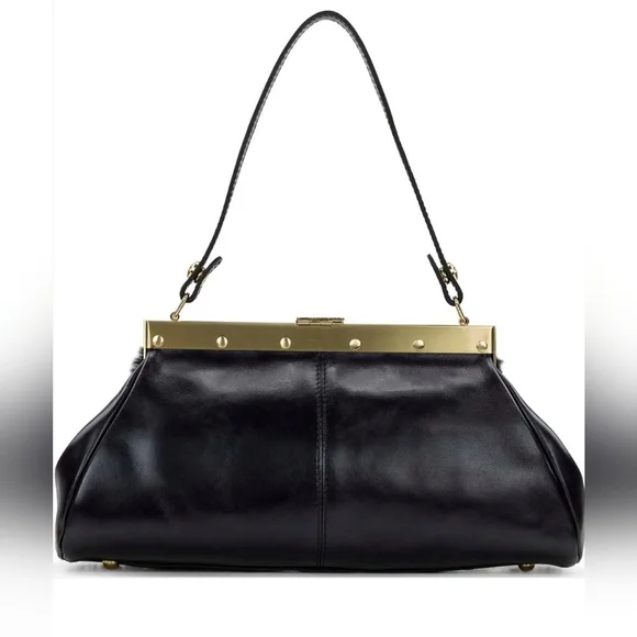 PATRICIA NASH Black Ferrara Frame Bag Satchel Quilted Faux Fur & Leather EUC - Picture 3 of 9